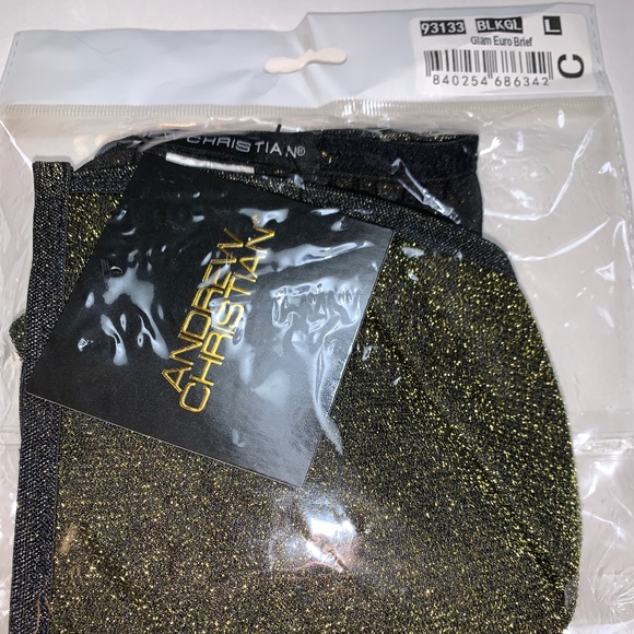 Lg AC Metallic Gold G String Bikini Briefs The Holidays are Coming! Men’s Large - Picture 6 of 9